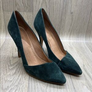 Madewell Teal Suede Heels